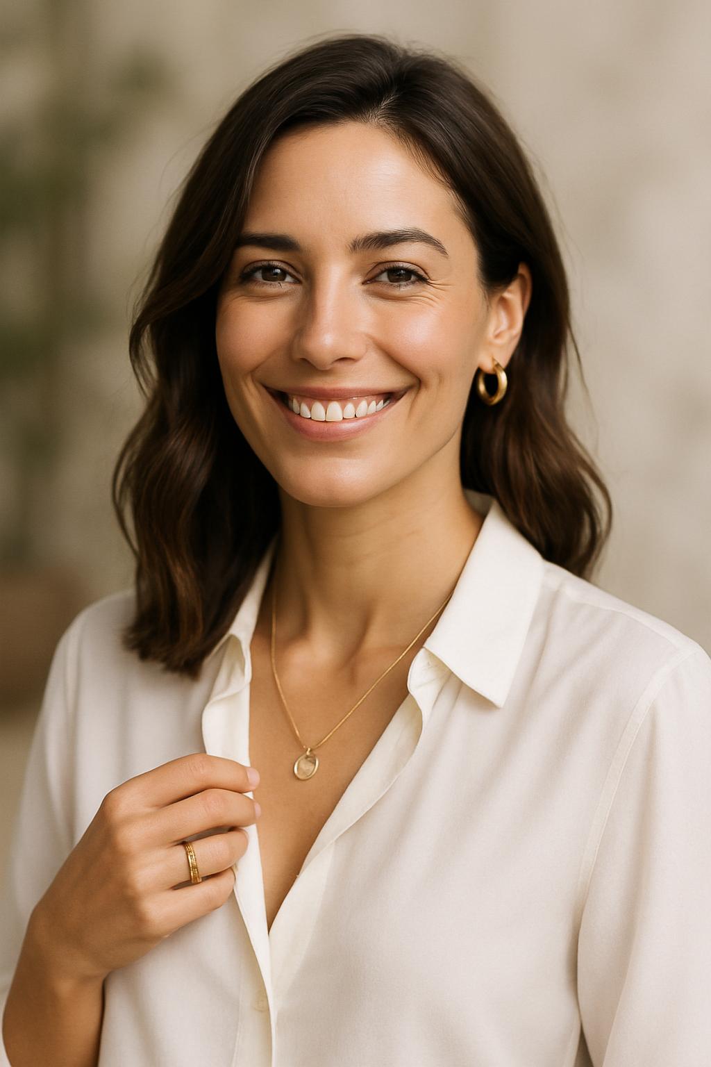 Woman wearing Konkanok earrings